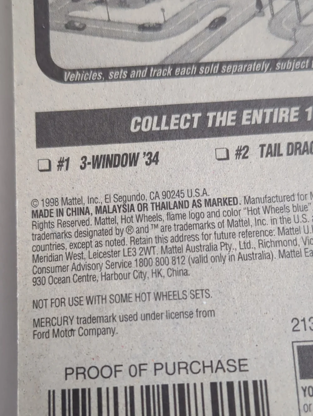 Hot Wheels Pinstripe Power Series #2/4 Tail Dagger 1998
